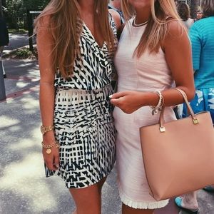 Parker Blue and White Print Dress